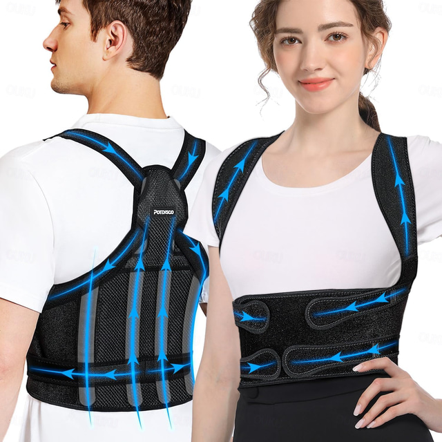 Back Brace Posture Corrector For Men Women Adjustable Full Back Support