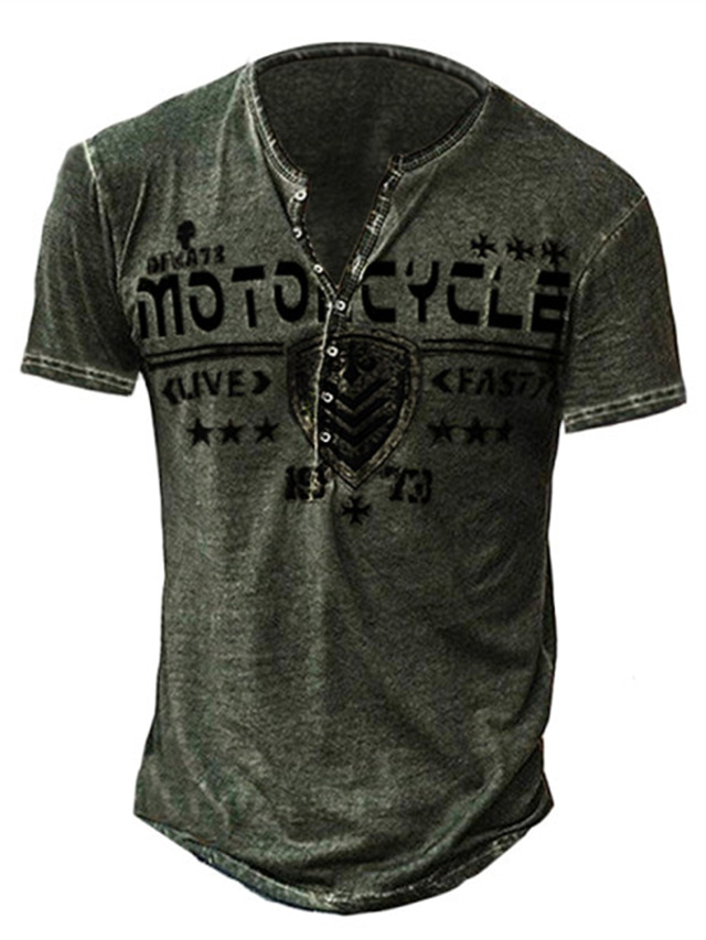 Homme Chemise Henley Shirt T Shirt Tee Design S Et Manches Courtes