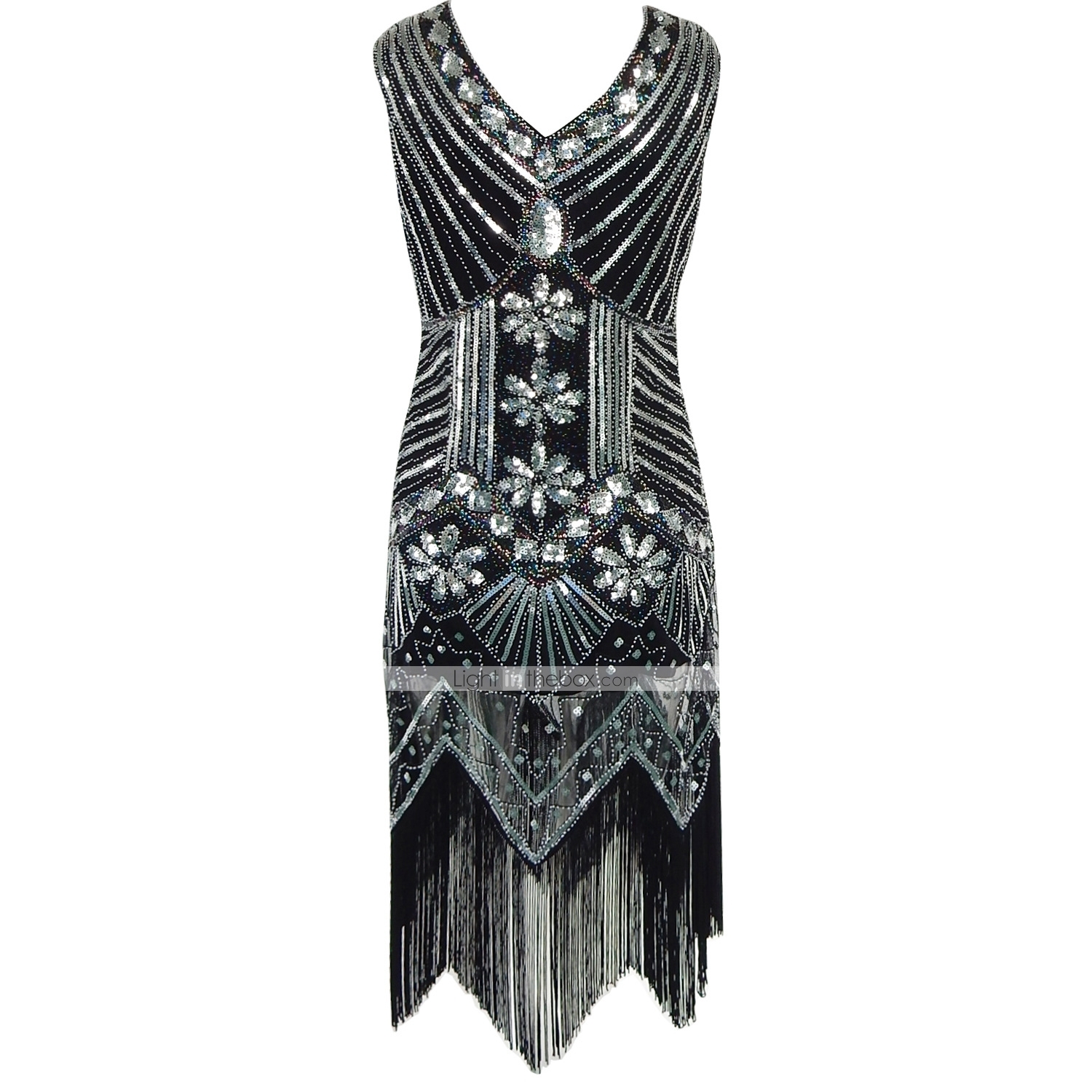 flapper homecoming dress WEDTREND Women's Holiday Party Dress Flapper Fancy Dress Spaghetti Straps White Gatsby Fringed Dress, White / L
