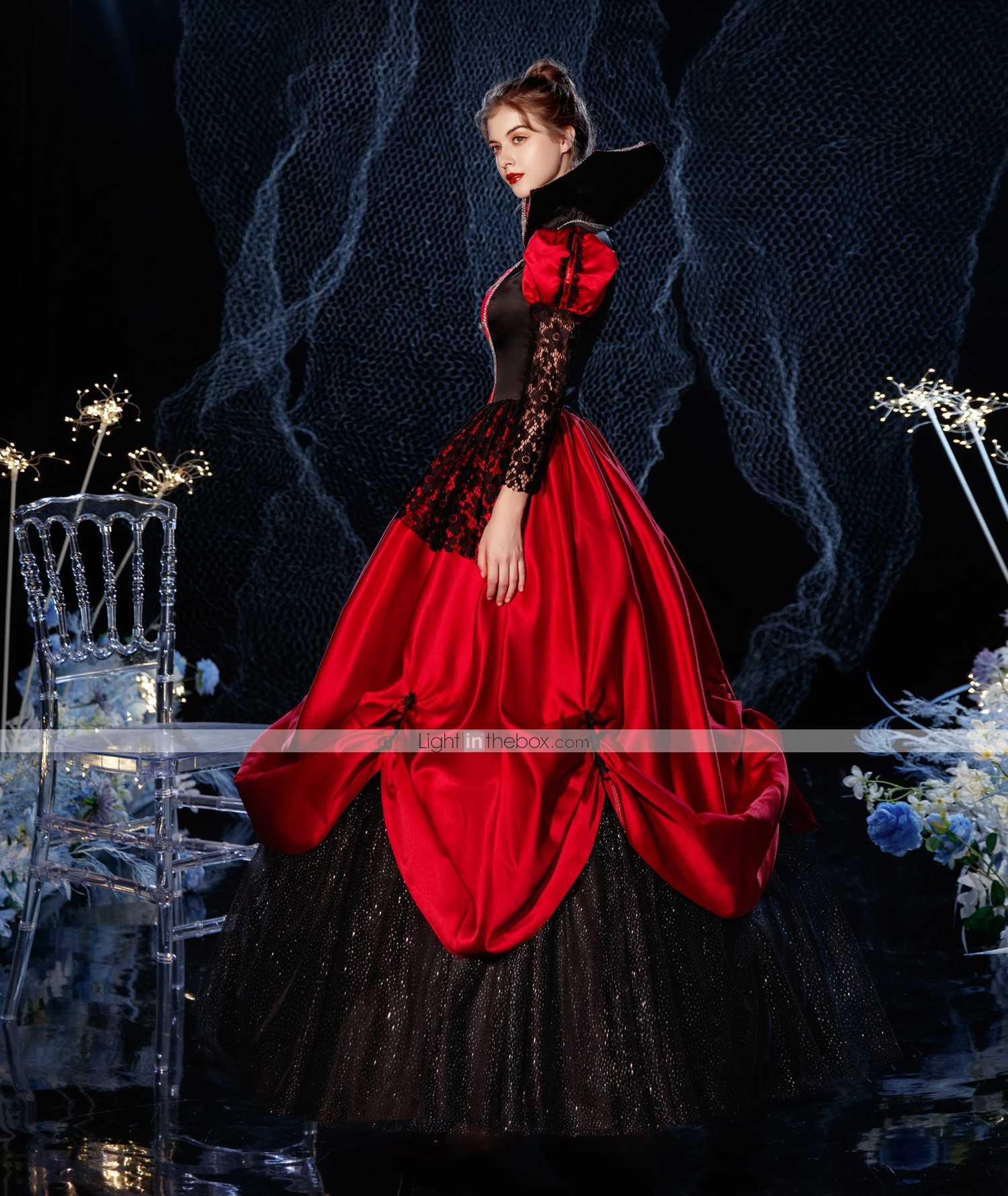 Gothic Rococo Vintage Inspired Medieval Cocktail Dress Dress Party Costume Masquerade Prom Dress Princess Shakespeare Women s Solid Color Ball Gown Christmas Party Masquerade Wedding Party Dress 2024 ...