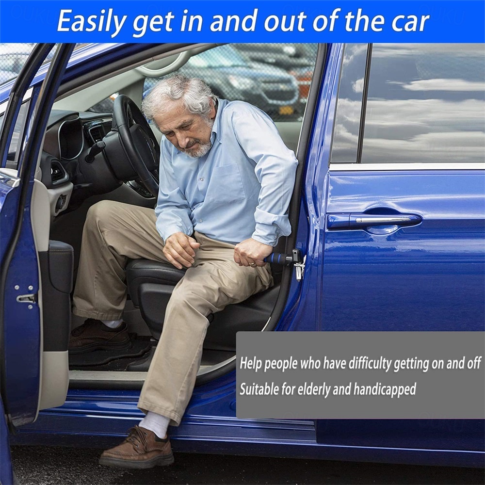 Poignée D'aide Pour Voiture - Support Pour Personnes âgées Ou à Mobilité Réduite - Portable Et Résistant (Bleu)