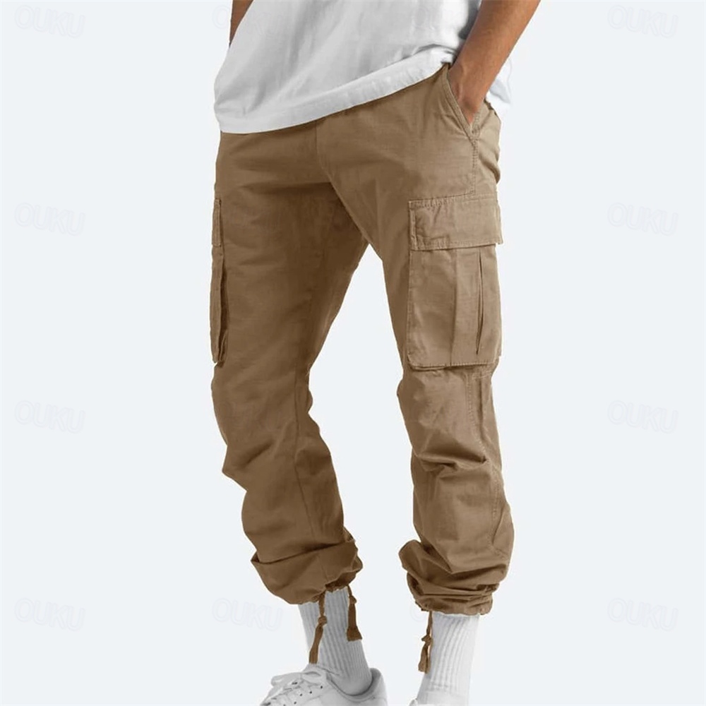 Men's Cargo Pants Cargo Trousers Leg Drawstring Solid Color Ripstop Breathable Weekend Streetwear Classic Casual Black Yellow 2025 - ₪ 92 –P2