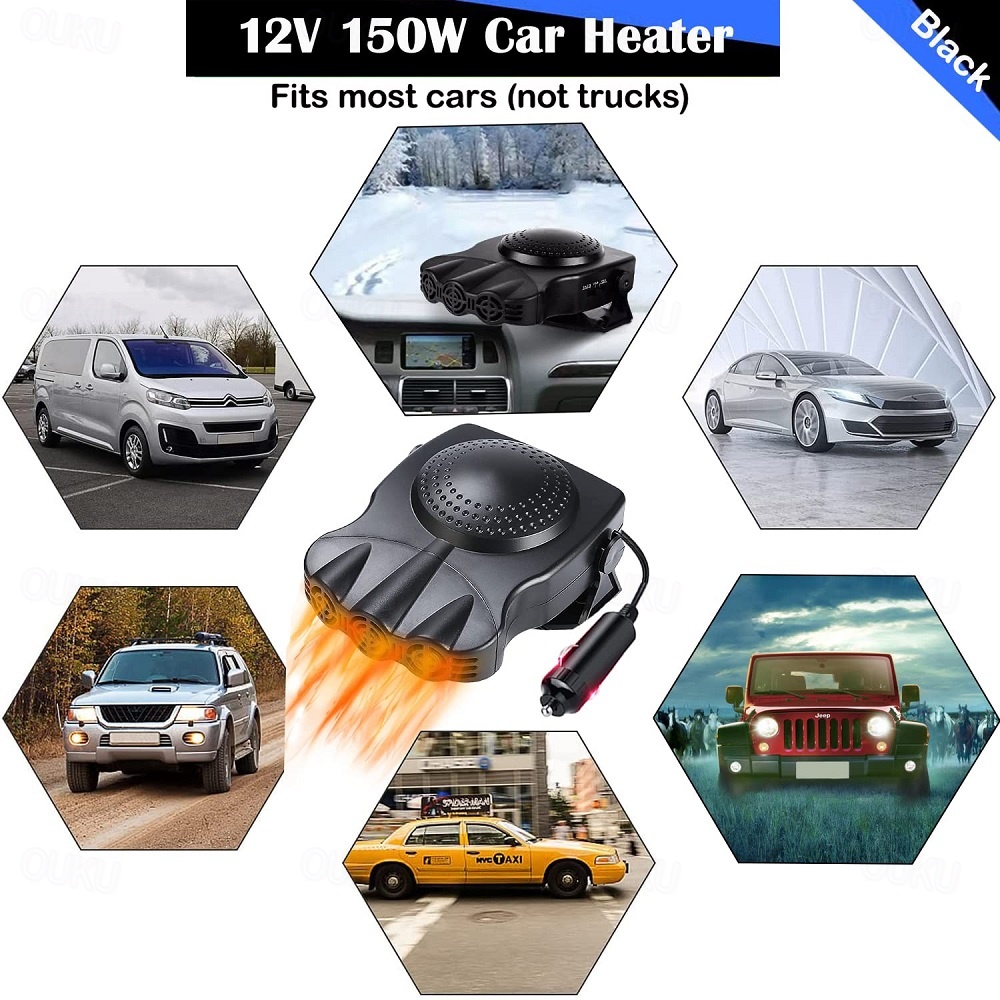 Auto Heater 12V 150W Draagbare Auto Heater Fan 2 In 1 Koeling Snelle Verwarming Auto Voorruitontdooier Auto anti-Fog Heater – koop de beste producten in de online winkel