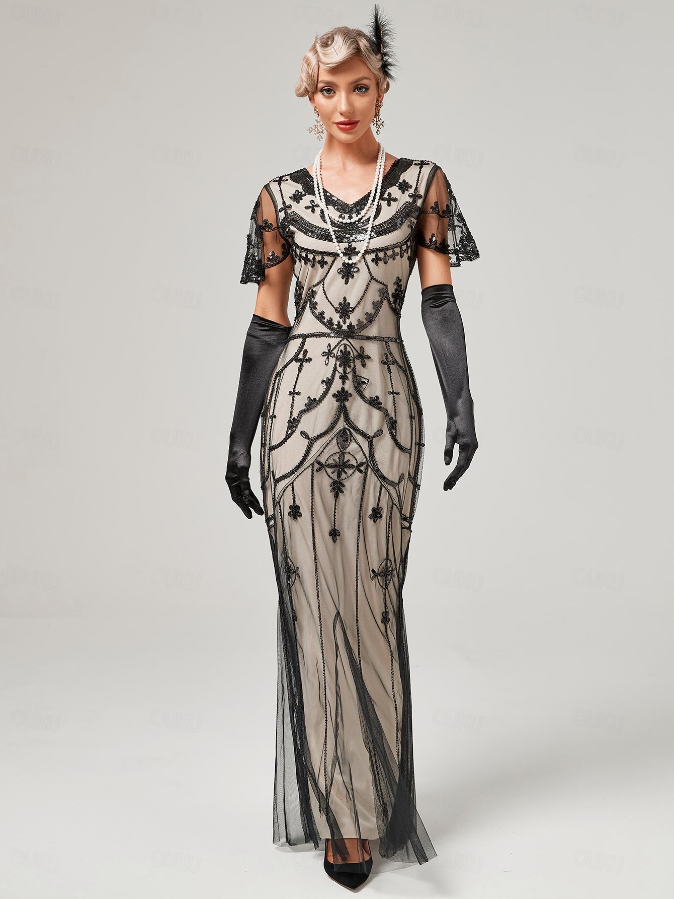 roaring twenties evening dresses Dark blue satin 1920s evening dress with handkerchief skirt – LaVieDelight main image 1
