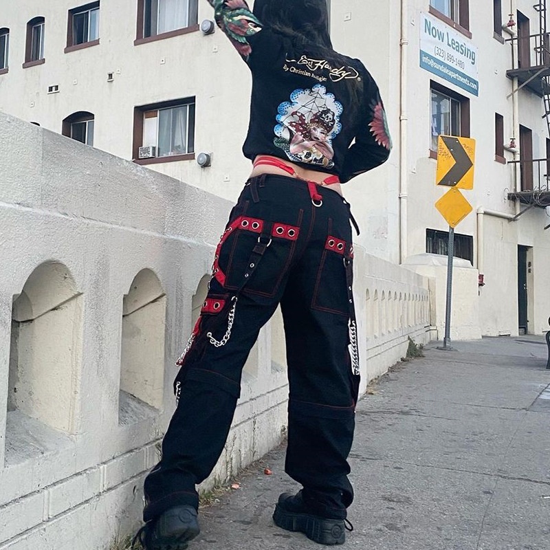 パンツ mad punks girl skull flared pants Y2K mad punks girl skull flared pants Y2K