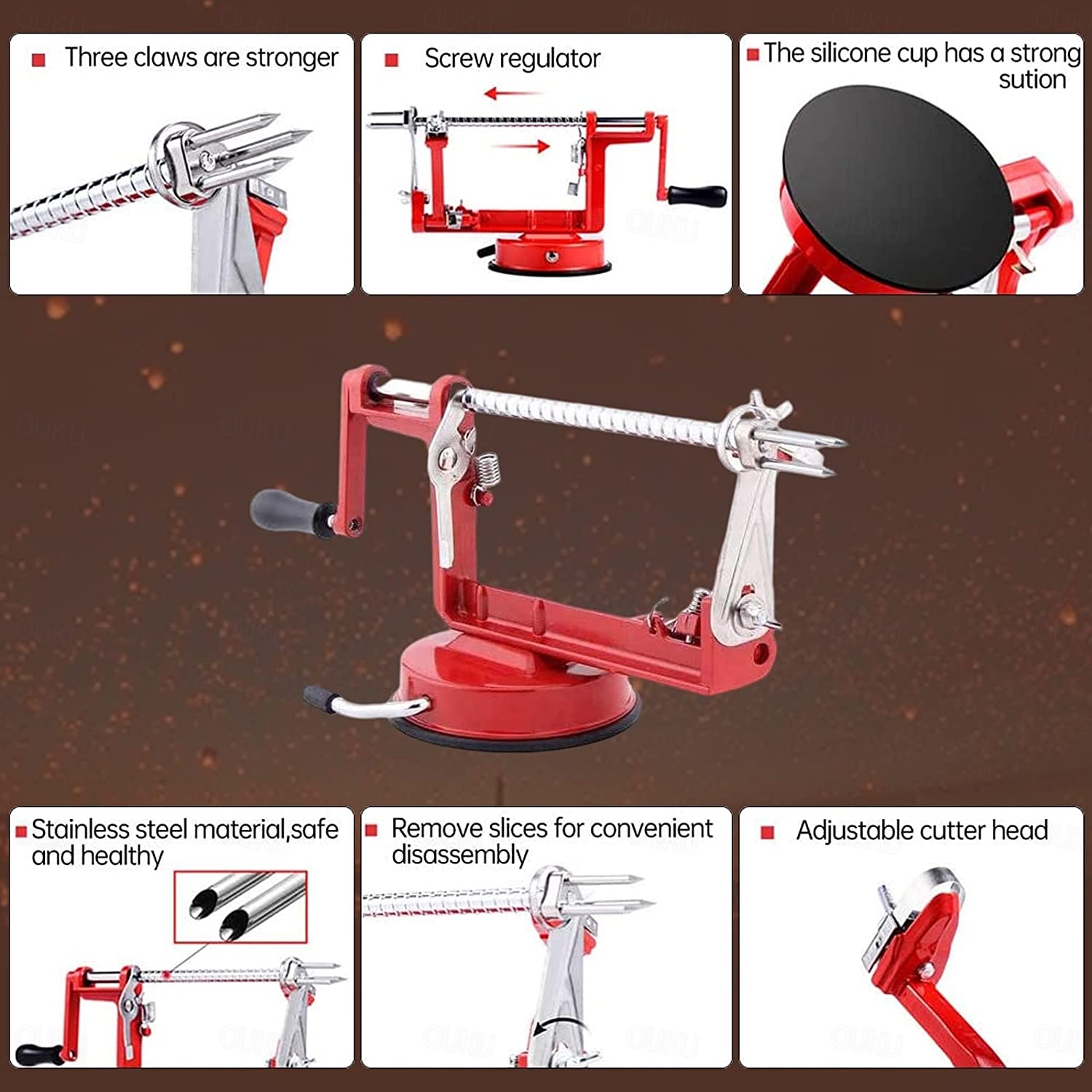 Three in One Multi-Function Hand-cranked Apple Peeler Apple Peeler Fruit Peeler Peeled and Coreless Sliced 2025 - US $20.99 –P3