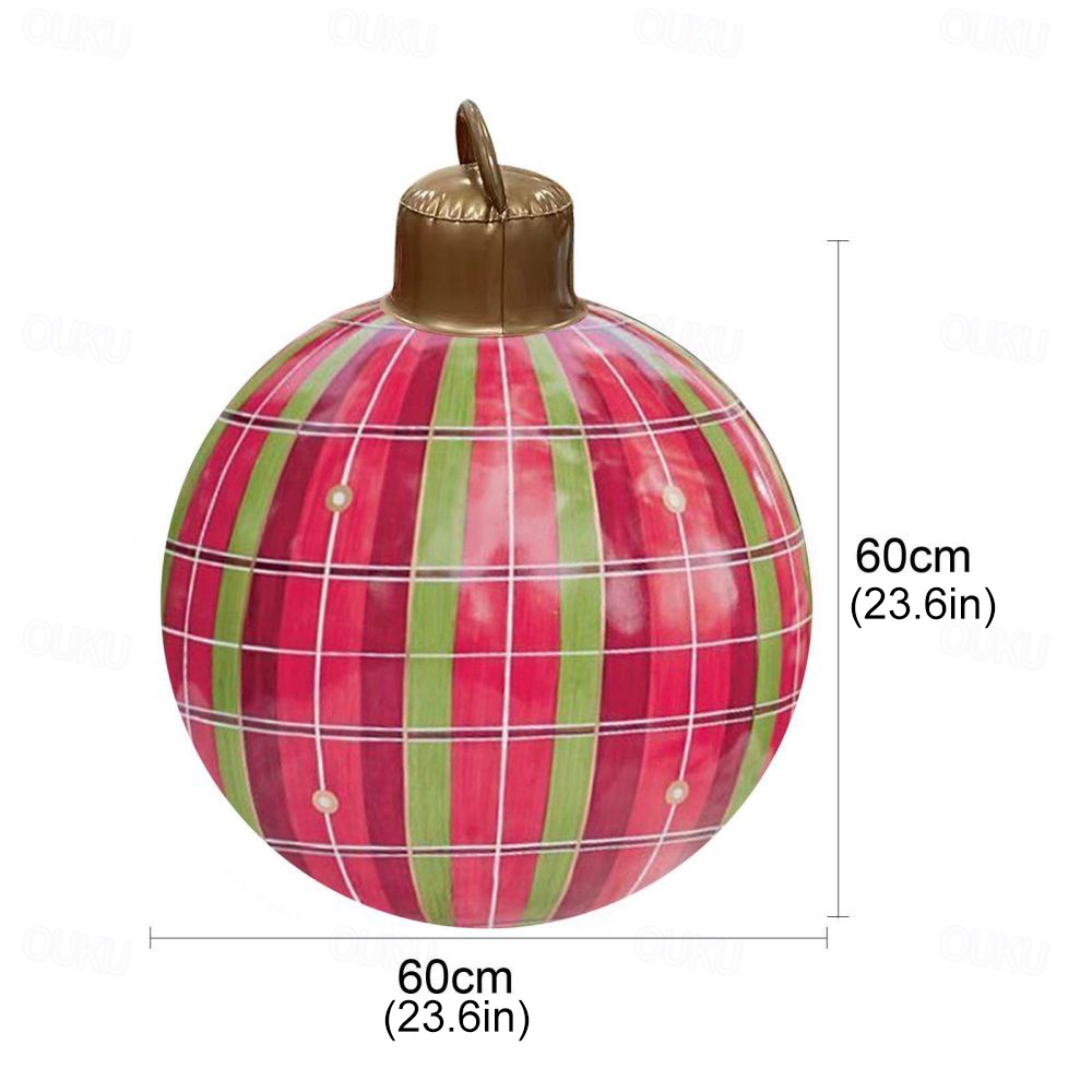 Bola De Navidad Inflable De PVC, Bola De Navidad Inflable De PVC Grande De 24 Pulgadas Para Decoraciones De Patio Y Piscina Al Aire Libre 1 Pieza 89515556