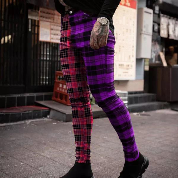red and black plaid dress pants mens Berrylush Women Solid Black V-Neck Sleeveless Crepe Thigh-High Slit A-