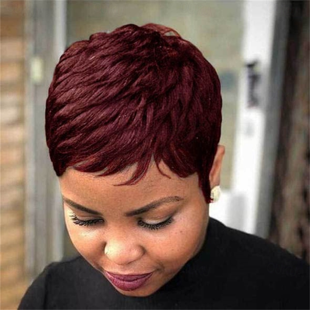 Short Pixie Cuts Hair Wigs African American Short Wig Female Hairstyles 2024 CAD 28.99