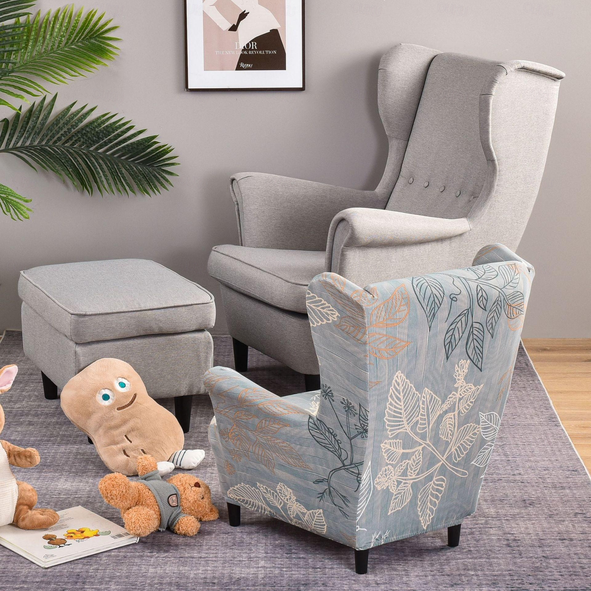 Stretch-Ohrensesselbezüge mit Blumenmuster für Kindersessel, Spandex-Sesselbezüge mit elastischer Unterseite für Ohrensessel im Wohnzimmer-Schlafzimmer 2026
