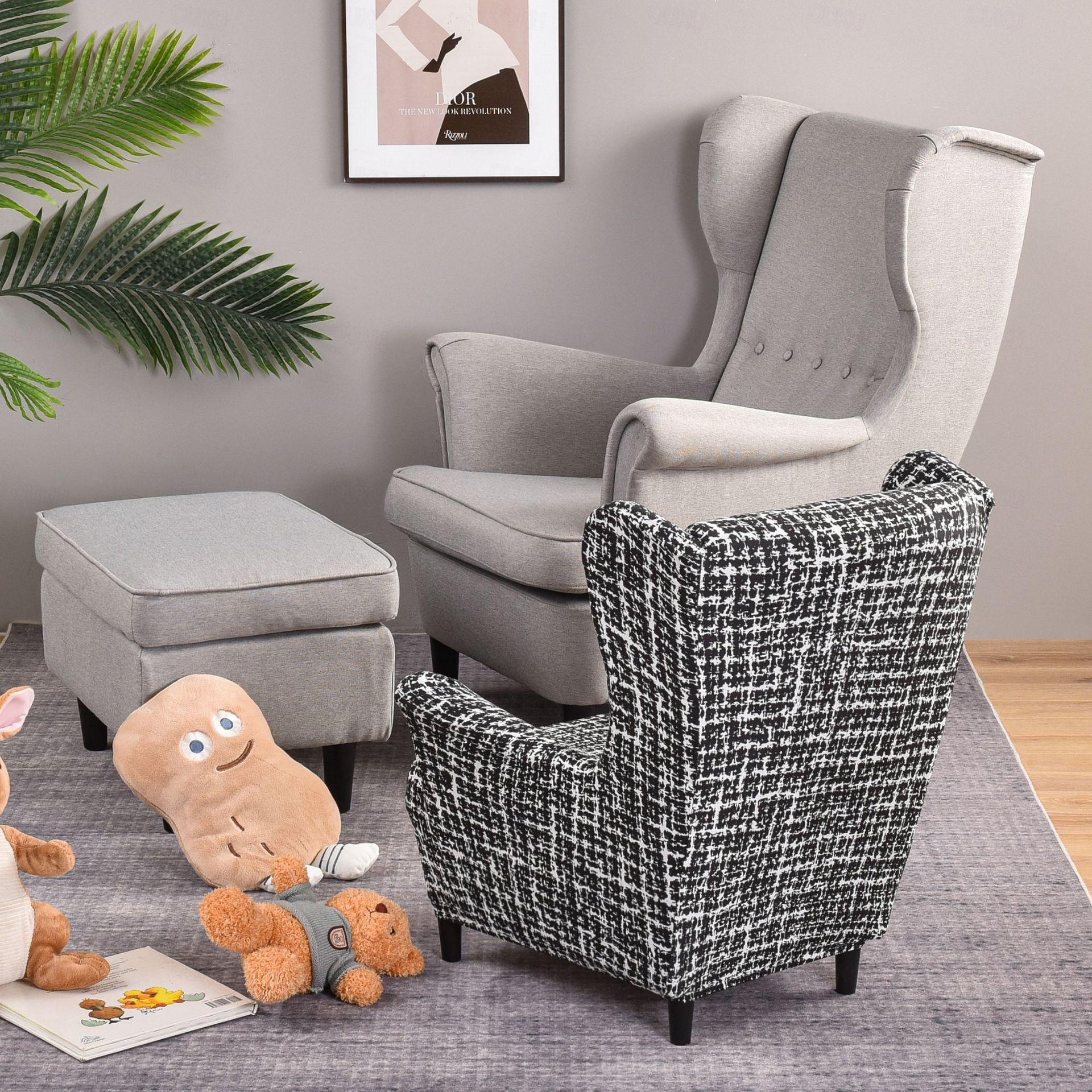 Stretch-Ohrensesselbezüge mit Blumenmuster für Kindersessel, Spandex-Sesselbezüge mit elastischer Unterseite für Ohrensessel im Wohnzimmer-Schlafzimmer 2026