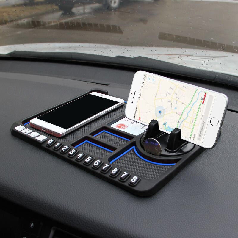 Tappetino Antiscivolo Auto Multifunzione In Silicone Nero - Universale Per Cruscotto, Cellulare, Chiavi, Occhiali, GPS