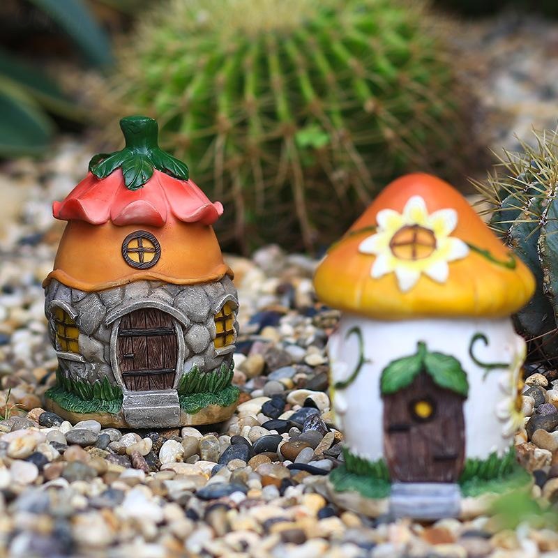 Gartenverzierung Bonsai Dekoration Harz Haus Statuen Gartenfee Hausfiguren  Blatt Pilz Blume Tannenzapfen Haus fr Zuhause Hof Veranda Garten Rasen  Terrasse Dekoration 2026 -  9.99