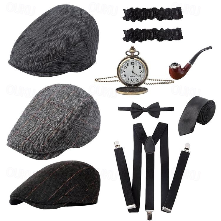 thumbnail image 2 of Men's Red & Black Armband – 1920s Gangster Gatsby Costume Accessory 2 of 5