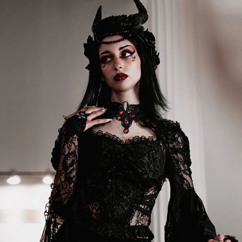 Gothic Lolita Y2K Year 2000 Masquerade Shawls Witch Goth