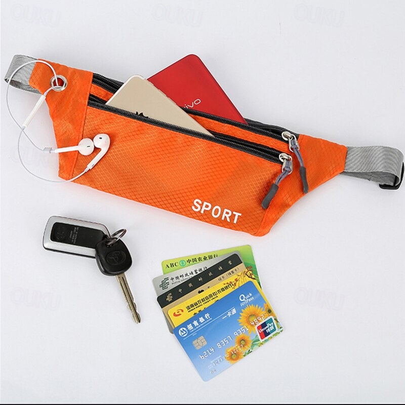Marsupio Running Impermeabile Uomo E Donna – Cintura Da Corsa Con Tre Tasche, Strisce Riflettenti E Foro Per Cuffie, Per Jogging, Viaggi E Fitness