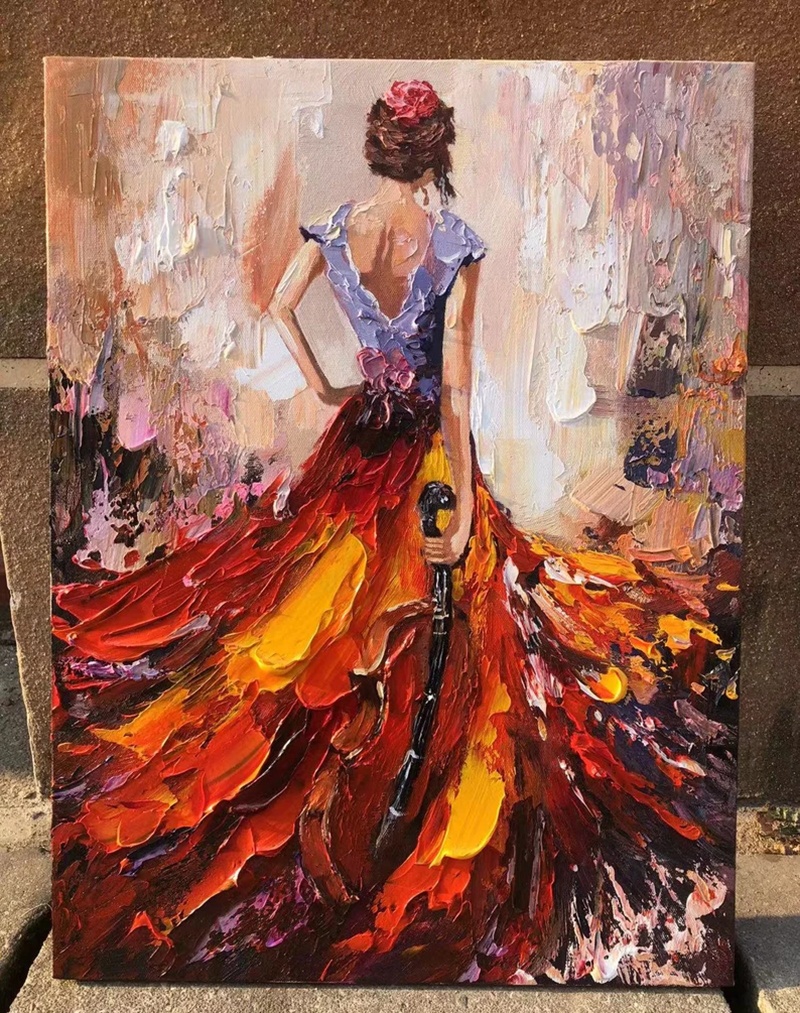 ハング塗装油絵 手描きの 縦式 抽象画 近代 手作り絵画 2025年 ハング塗装油絵 手描きの 縦式 抽象画 人物 近代の