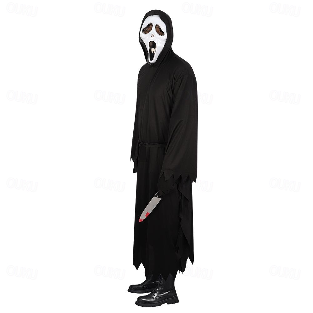 Máscara De Fantasma De Halloween - Cara De Grito, Con Banda Elástica, Unisex, Perfecta Para Fiestas De Terror