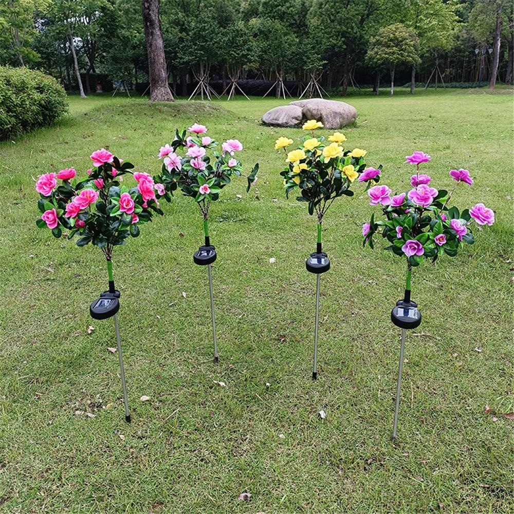 LED Solar Flower Lights Rhododendron Outdoor Simulated Flower Lamp LED Artificial Flower Floor Insertion Lamp  Garden and Courtyard Decorative Lights Holiday Party Decorative Lights 2025 - € 19.99 –P10