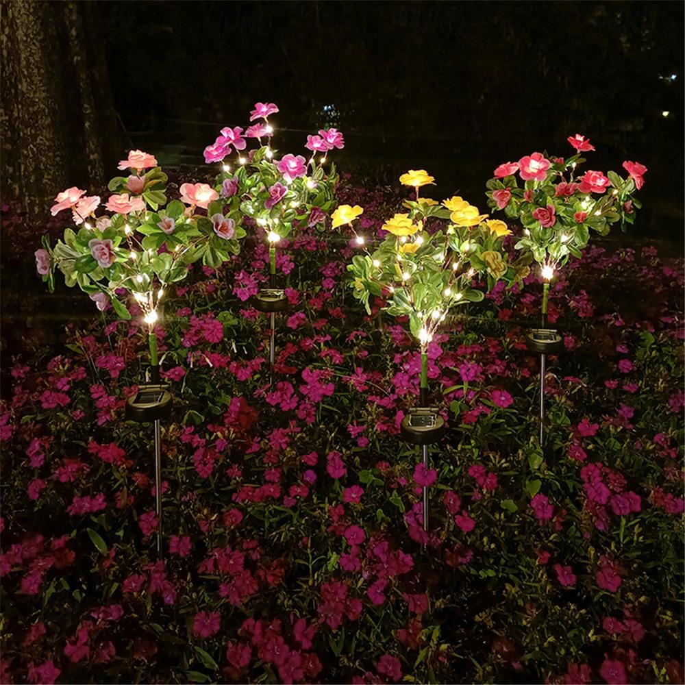 LED Solar Flower Lights Rhododendron Outdoor Simulated Flower Lamp LED Artificial Flower Floor Insertion Lamp  Garden and Courtyard Decorative Lights Holiday Party Decorative Lights 2025 - € 19.99 –P3