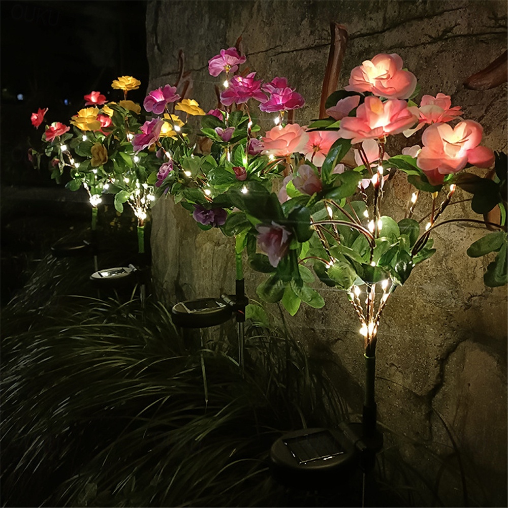 LED Solar Flower Lights Rhododendron Outdoor Simulated Flower Lamp LED Artificial Flower Floor Insertion Lamp  Garden and Courtyard Decorative Lights Holiday Party Decorative Lights 2025 - € 19.99 –P1