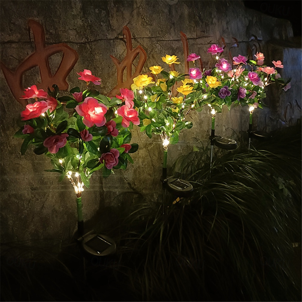 LED Solar Flower Lights Rhododendron Outdoor Simulated Flower Lamp LED Artificial Flower Floor Insertion Lamp  Garden and Courtyard Decorative Lights Holiday Party Decorative Lights 2025 - € 19.99 –P4