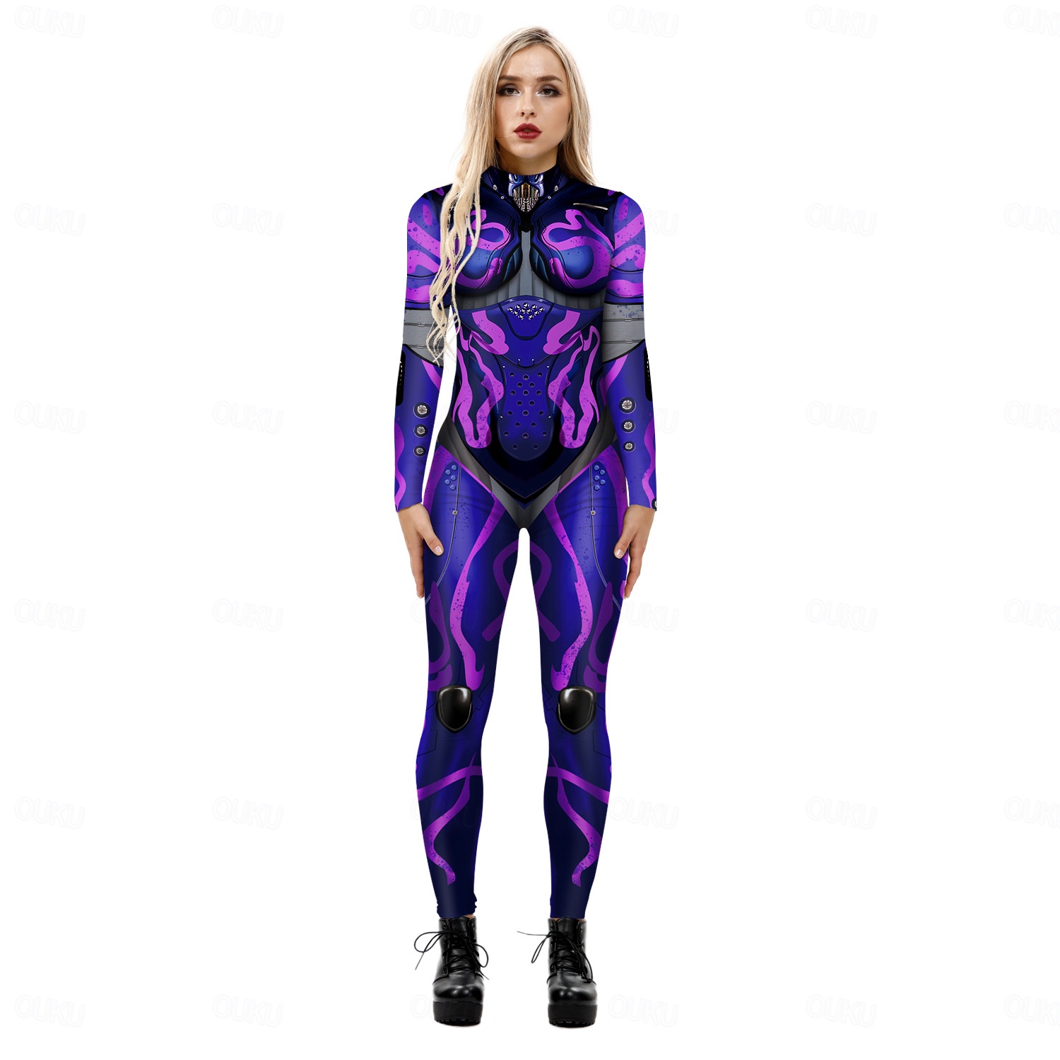 Mono Zentai Naranja Cara Abierta - Traje Cuerpo Entero Ajustado, Unisex, Para Halloween Y Fiestas