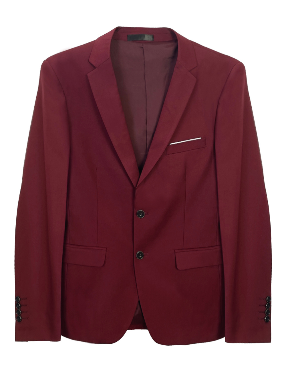 Men's Wedding Suits Notch Black Red Business Formal Solid