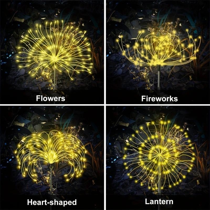 Solar Lights Outdoor Garden 2 Pieces 120 LED Solar Fireworks, 8 Solar Lights Outdoor Garden 2 Pieces 120 LED Solar Fireworks, 8