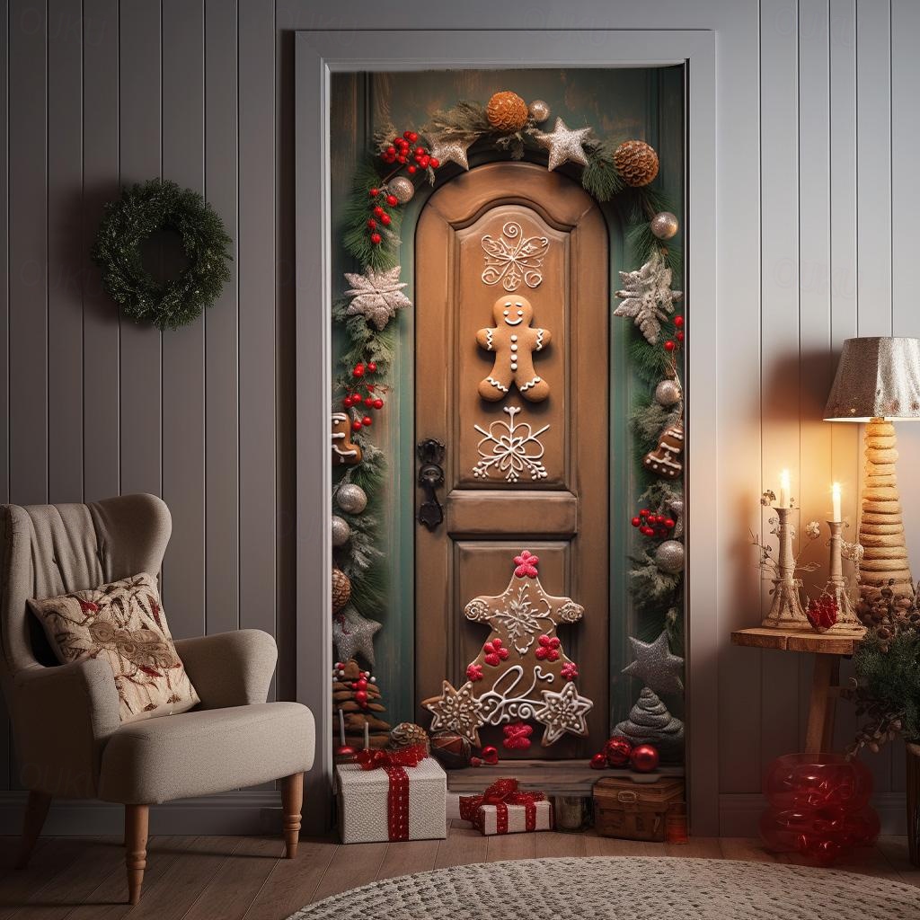 Décoration Noël Bannière Porte Pain D'épice - Accessoires Photomaton, Toile De Fond Festive