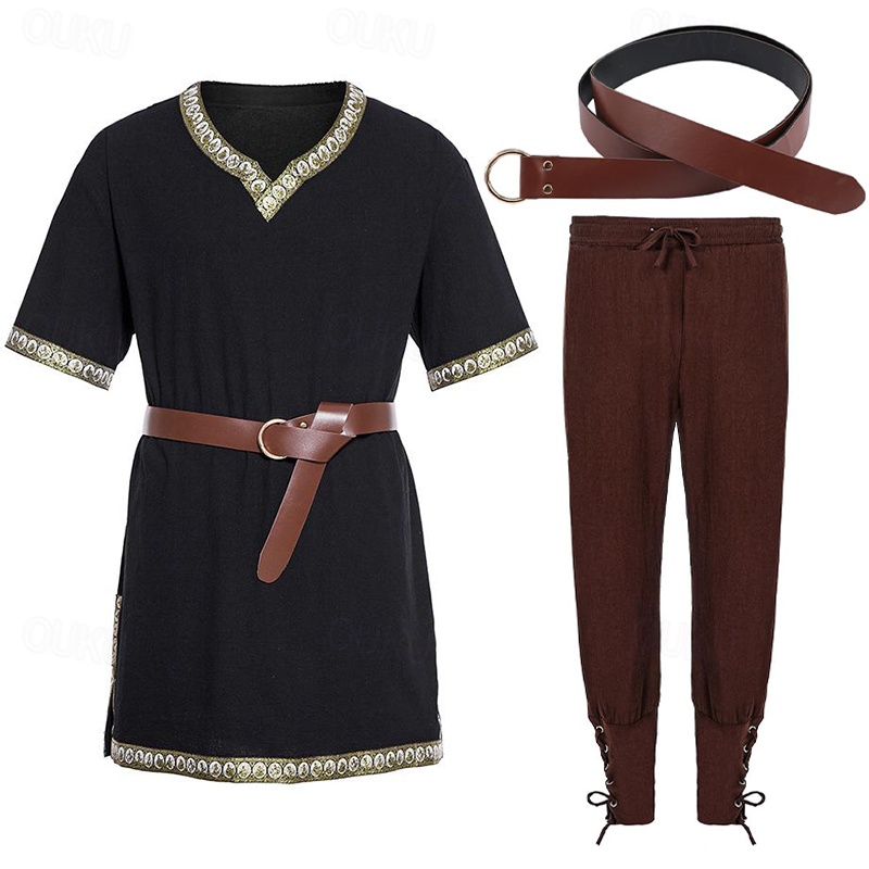 Renaissance Costume Men Belt Men Medieval Knight Tunic Vintage Warrior ...