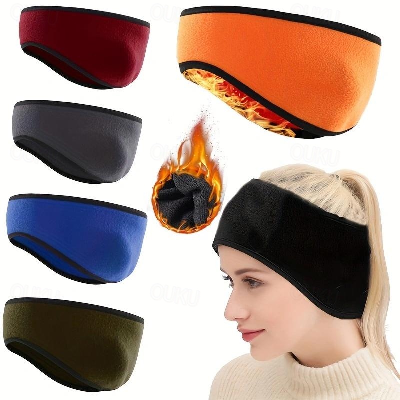 1 pz inverno paraorecchie in pile freddo paraorecchie copertura ciclismo sci Snowboard corsa all'aperto caldo paraorecchie fascia per capelli fascia per capelli  18