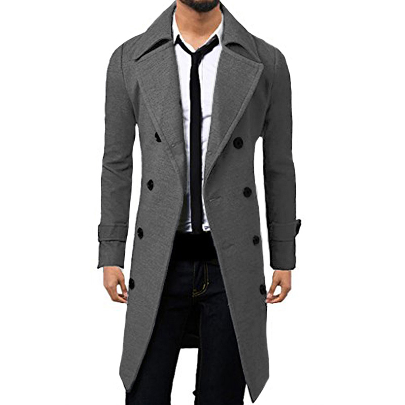Abrigo Largo De Invierno Para Hombre Con Cinturón | Elegante Gabardina De Poliéster, Con Solapa Y Manga Larga, Para Trabajo Y Tiempo Libre