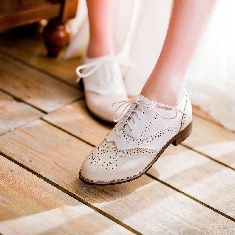 brogue shoes tan and white