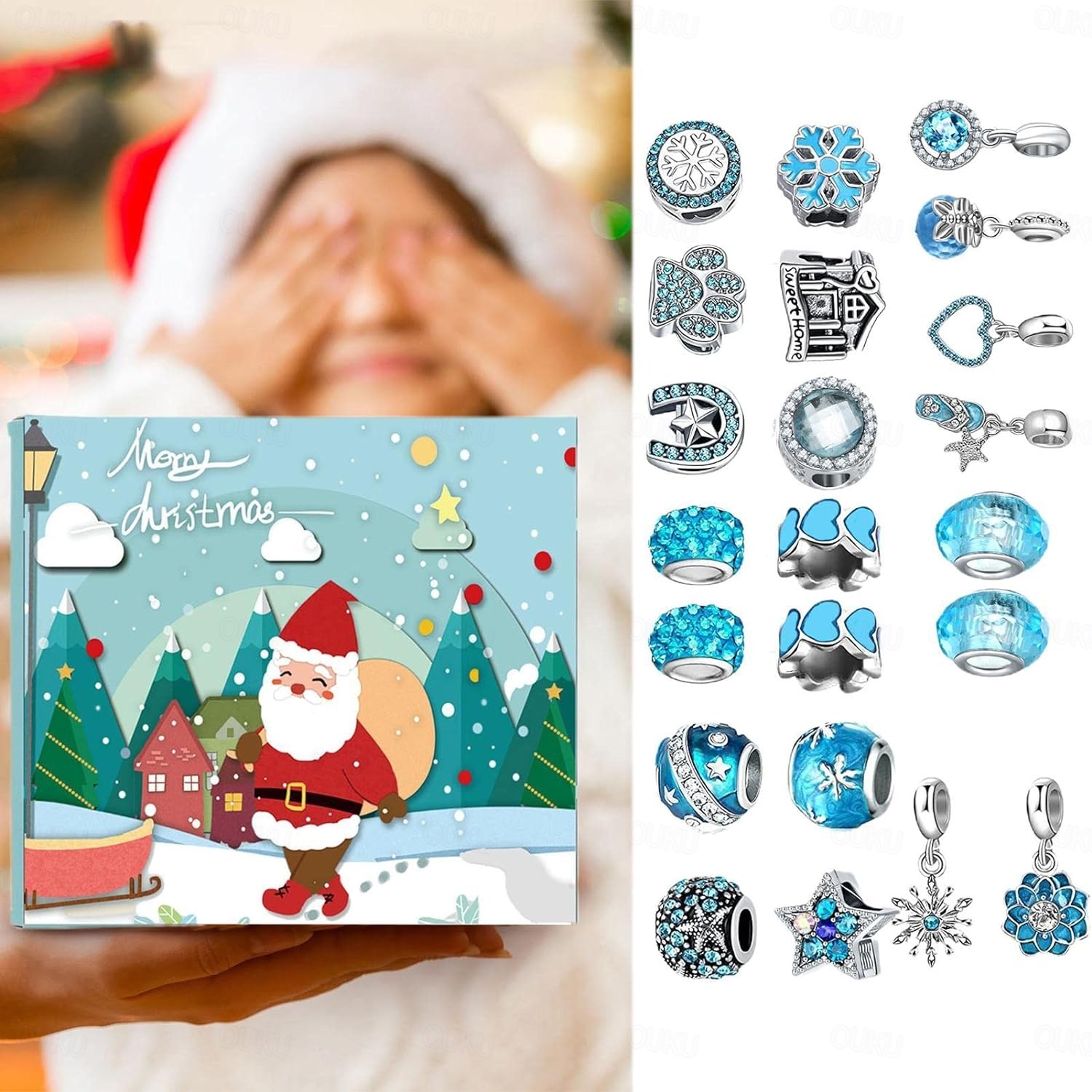 Calendario De Adviento Para Niñas 2024 – Pulsera Con 22 Charme De Aleación De Zinc, Kit De Joyería DIY Para Contar Los Días Hasta Navidad