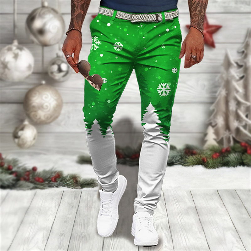 Christmas Men's Christmas Scene Printed Pants Snowflake Business Casual 3D Print Dress Trousers Outdoor Daily Wear Christmas Men's Christmas Scene Printed Pants Snowflake Business Casual 3D Print Dress Trousers Outdoor Daily Wear