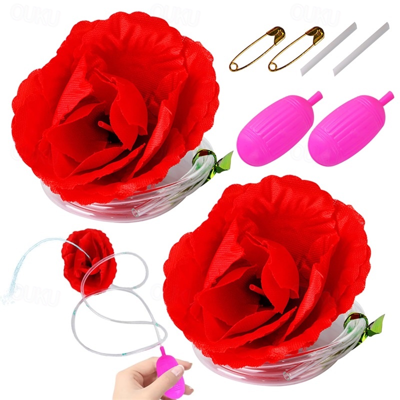 3 Pcs Squirting Flower Red Rose April Fools Day Pranks Clown Flower That  Squirts Water Trick Toy Realistic Rose Flower Joke for Party Gag Toys 2026 