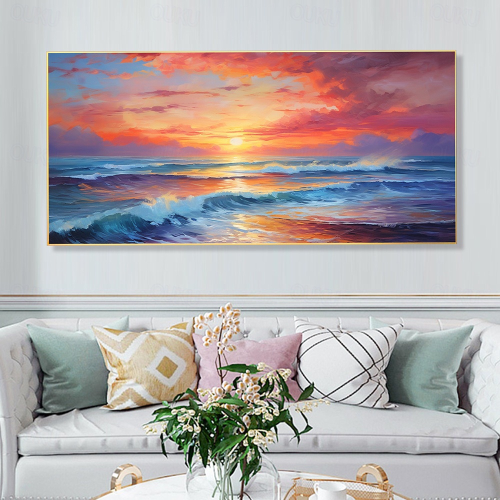 No4フレーム付きインテリア絵画 海の絵 風景画 キャンバスアート