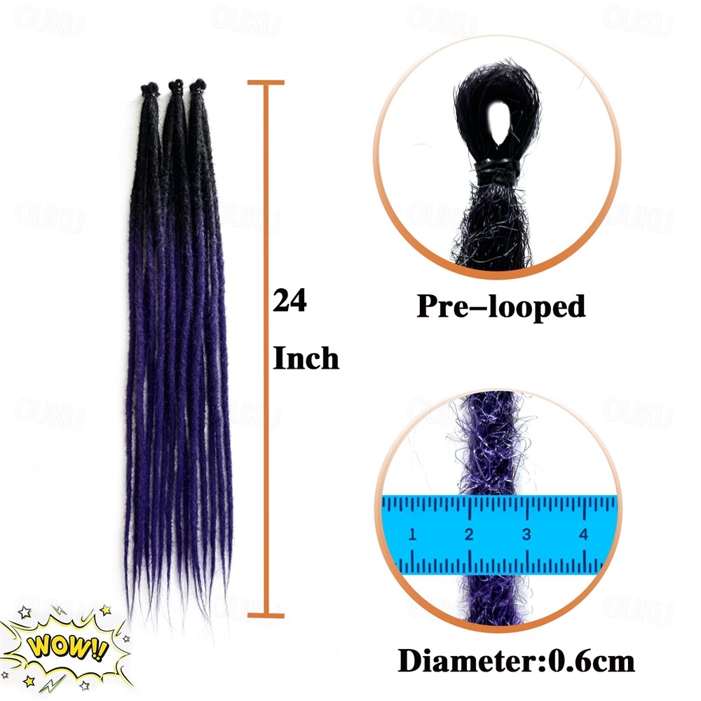 Paraglame 24 Inch Ombre Honey Blonde Dreadlock Extensions Single