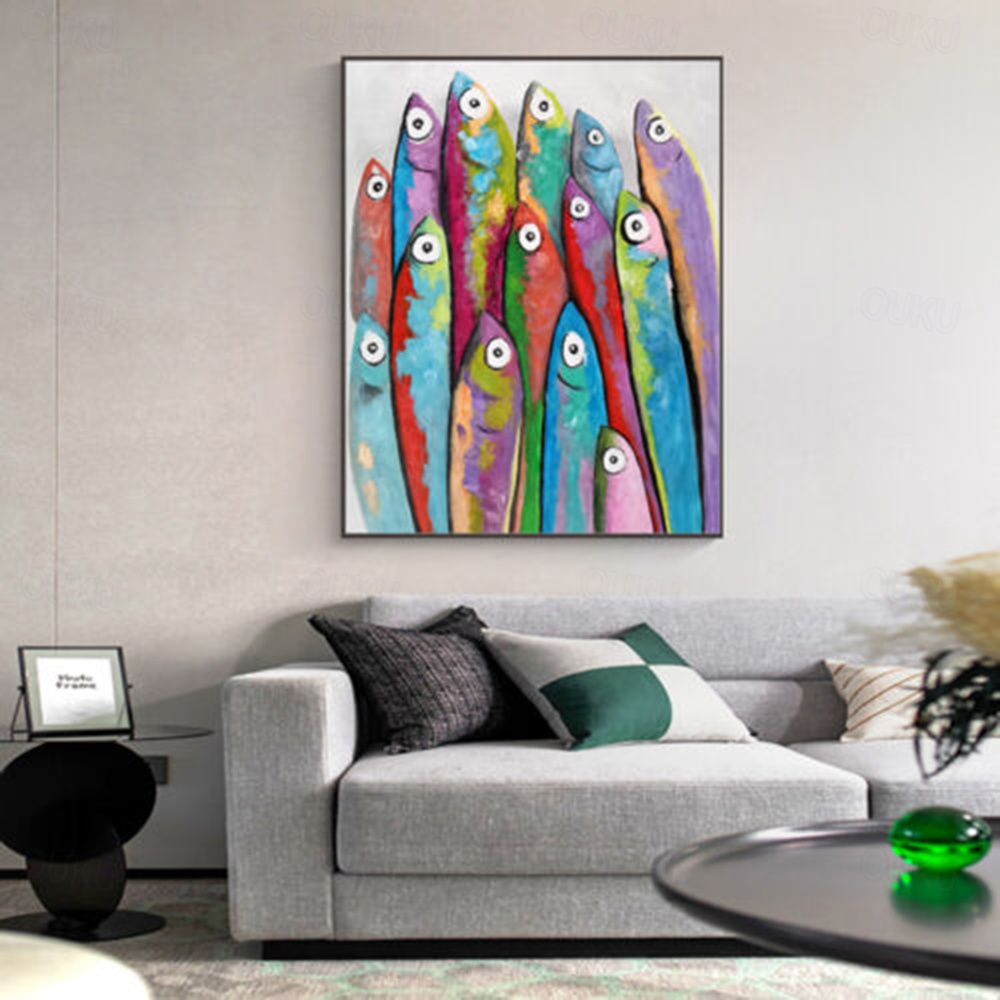 YS-Art - Tableau Peint à La Main Fragments 150x50cm - Décoration Murale Moderne - Toile Sur Châssis Bois - Fait Main Allemagne