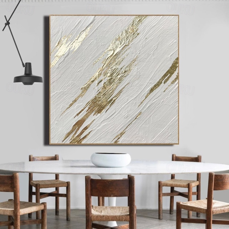 Tela artistica da parete astratta, arte in foglia d'oro, arte astratta