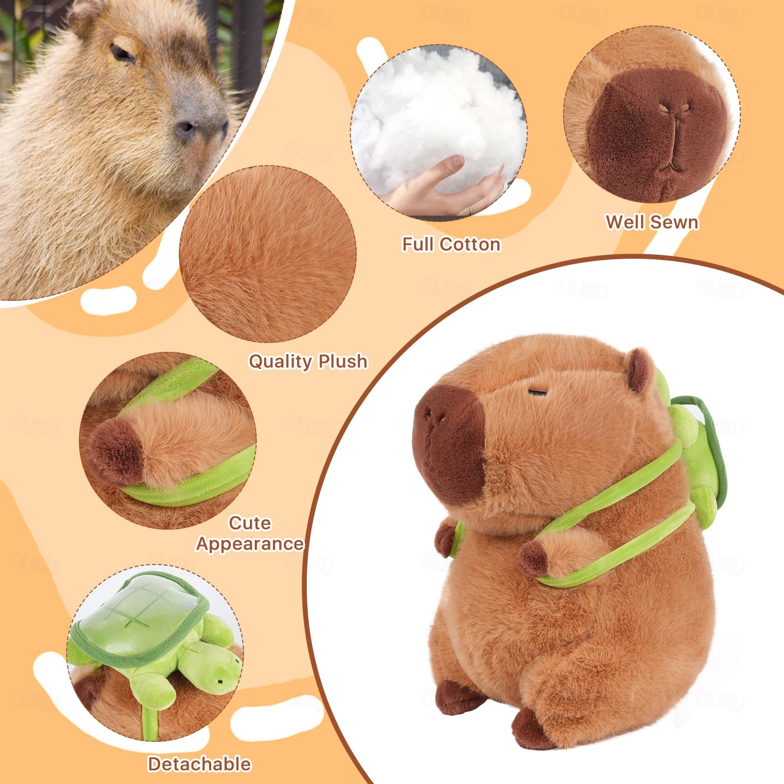 Peluche de Capybara de 25cm - piña exprés