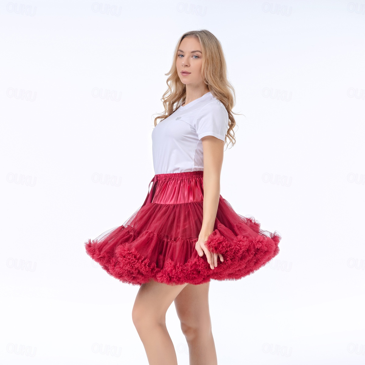 Sottoveste Anni 50/60 In Tulle Gialla - Gonna Dirndl Per Carnevale 65 Cm Nuova