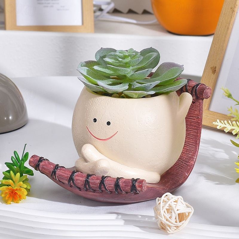 Swing Face Planter Pot Hanging Resin Flower Head Planters for Indoor and  Outdoor Plants, Succulent Pots for String of Pearls Plant - Ideal Gifts  2026 -  16.99