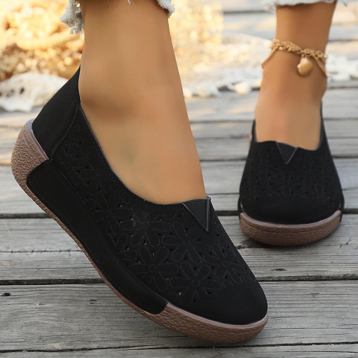 New Vegan Ataiwee Womens Wide Width Flats Round Toe Slip On Wide Ballet Shoes...