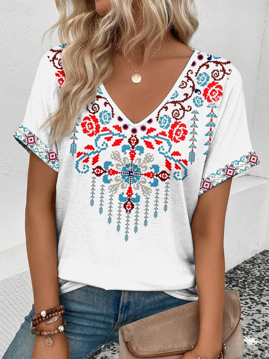 Womens Short Sleeve T Shirts Spring Summer Fashion Striped Color Block Tops Comfy Basic Tees V Neck Pocket Tunic Blouse At Women’s Clothing