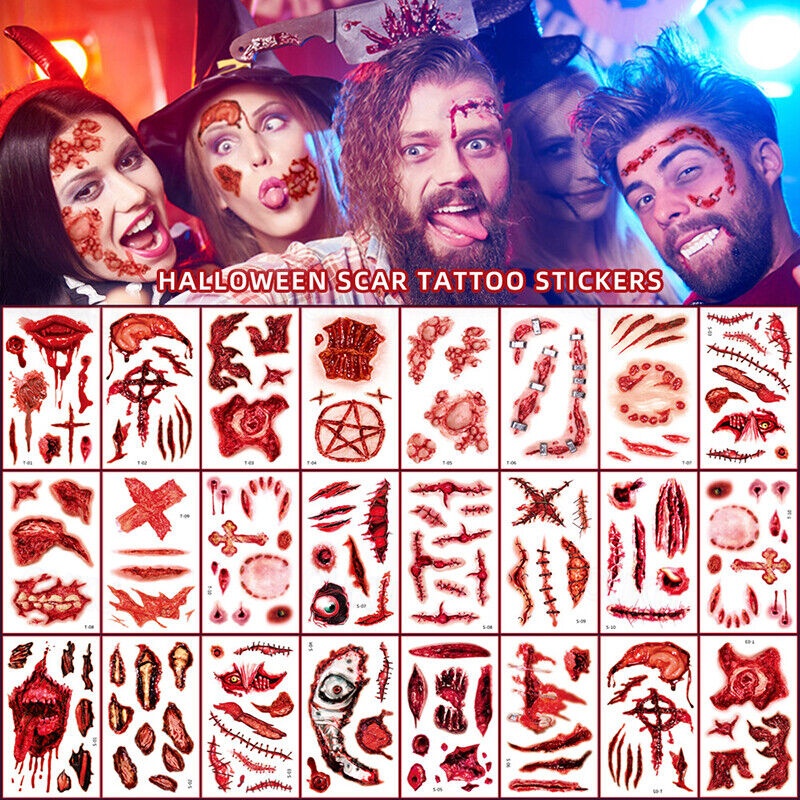 Tatuaggi temporanei di Halloween-Fornore di adesivi di Halloween