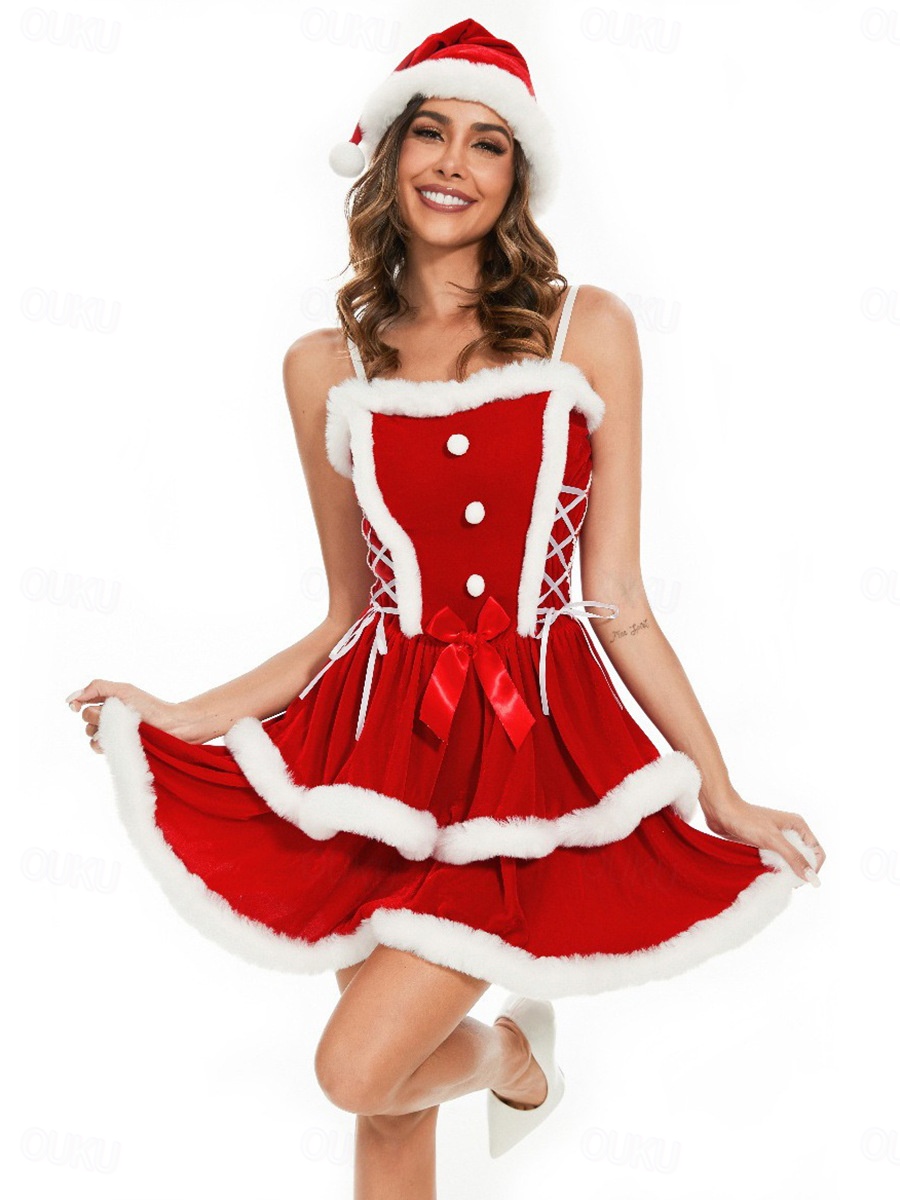 Santa Claus Elf Mrs.Claus Fancy Christmas Dress Sexy Christmas Costumes  Women's Christmas Adults Christmas New Year Christmas Eve Christmas Party  Dress Cloak Hat 2026 -  83