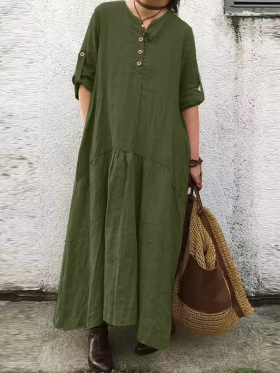 slim fit dress slacks 2-Way Short Sleeve Shirt Dress in Army Green // PerfectDD Army Green / Xs main image 0