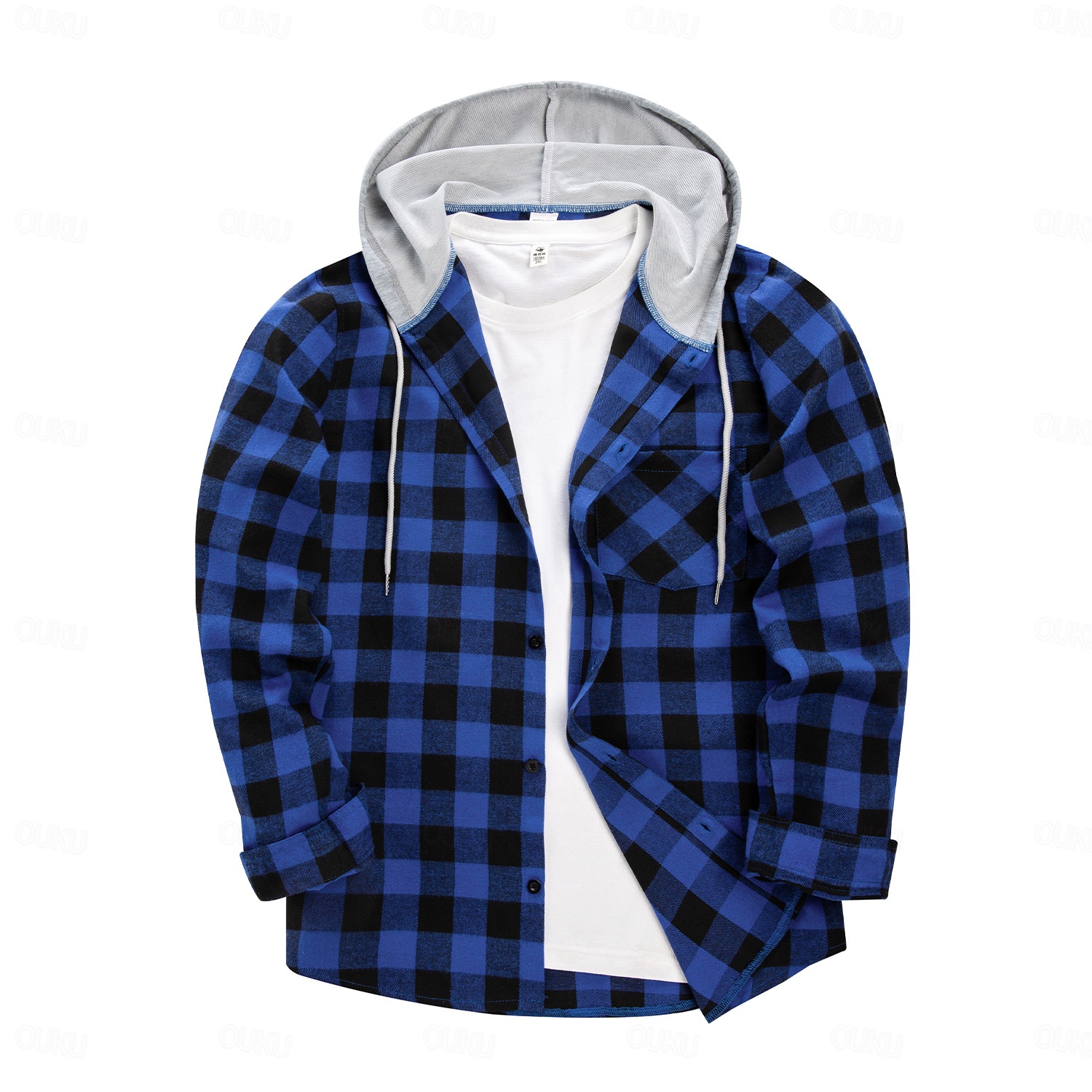 Men's Shirt Flannel Shirt Overshirt Plaid Outdoor Street